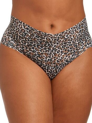 Hanky Panky Plus Size Printed Retro Classic Leopard Lace Thong