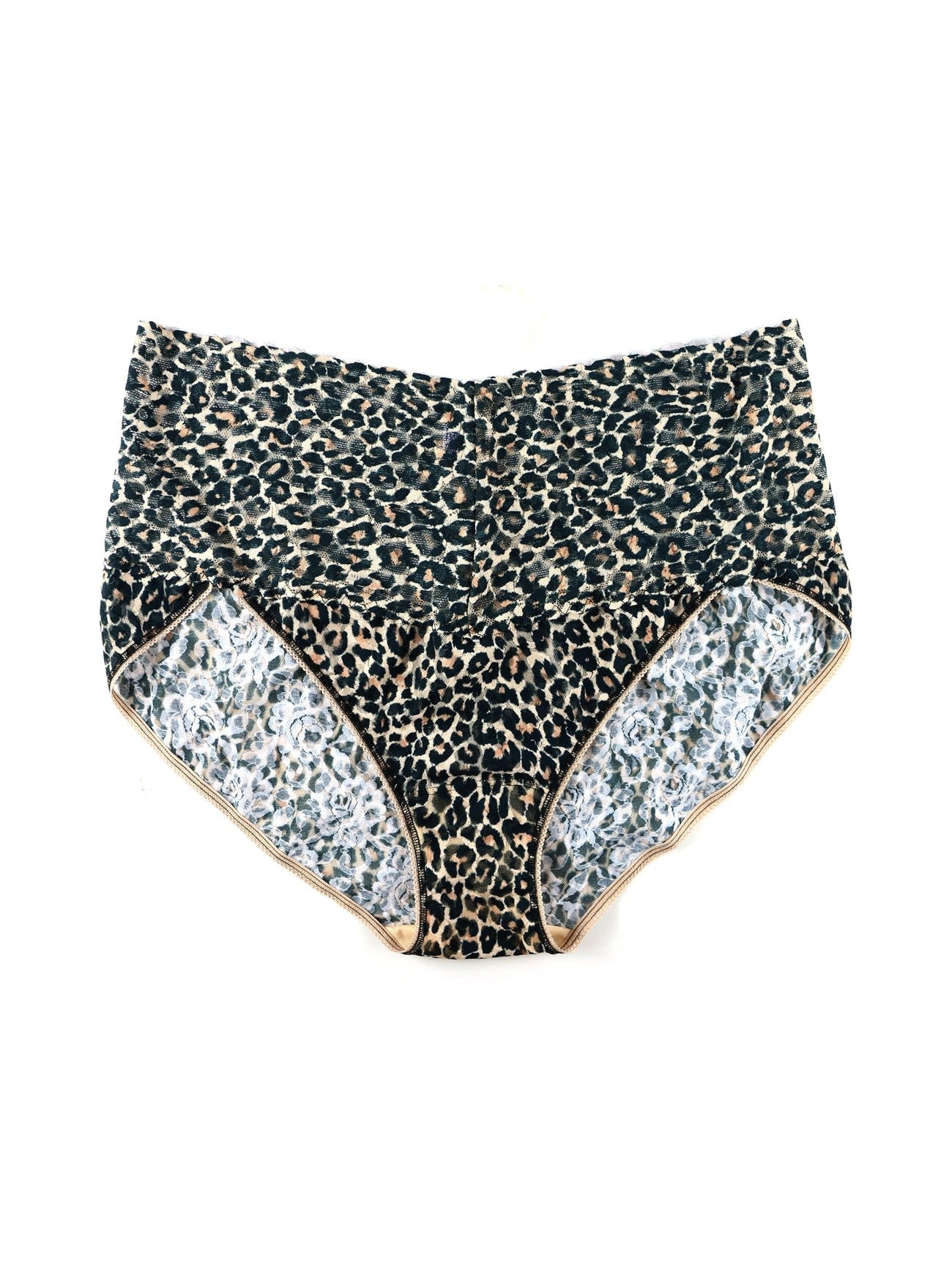 Hanky Panky Plus Size Printed Retro Classic Leopard Lace V-kini