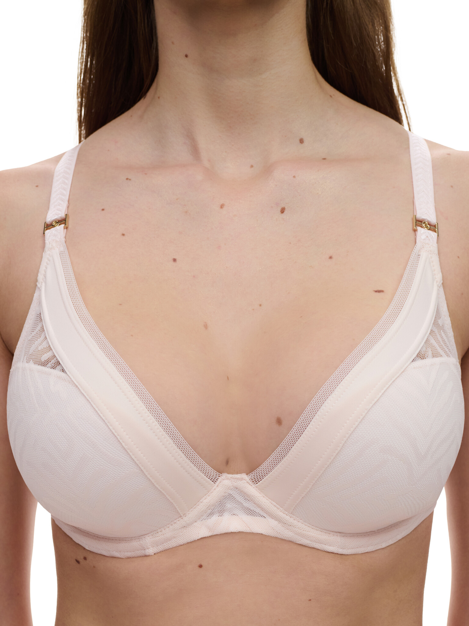 Chantelle Graphic Allure Lace Plunge Fashion T-shirt Bra