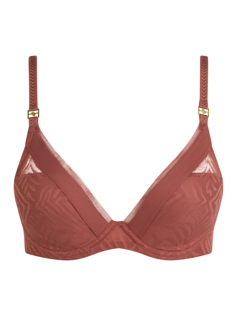 Chantelle Graphic Allure Lace Plunge Fashion T-shirt Bra