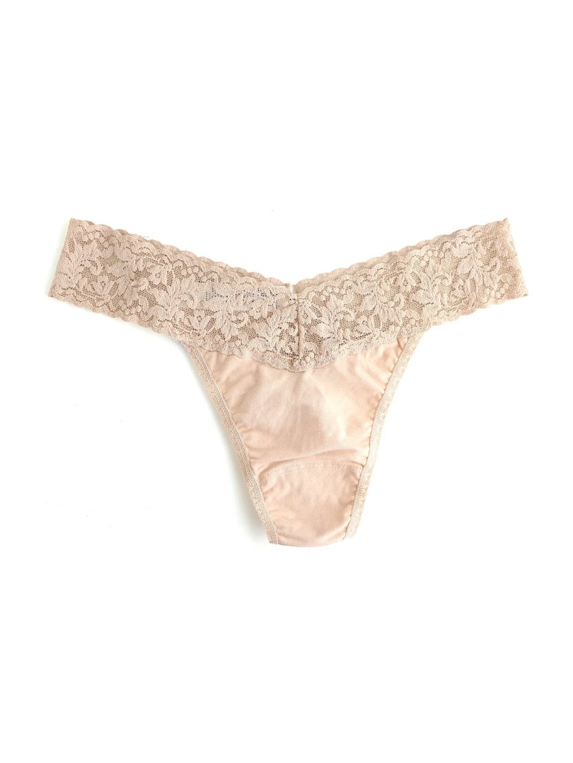 hanky panky, Supima Cotton Original Rise Thong with Lace
