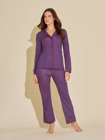 Cosabella Bella Printed Long Sleeve Top & Pant Fashion Pajama Set