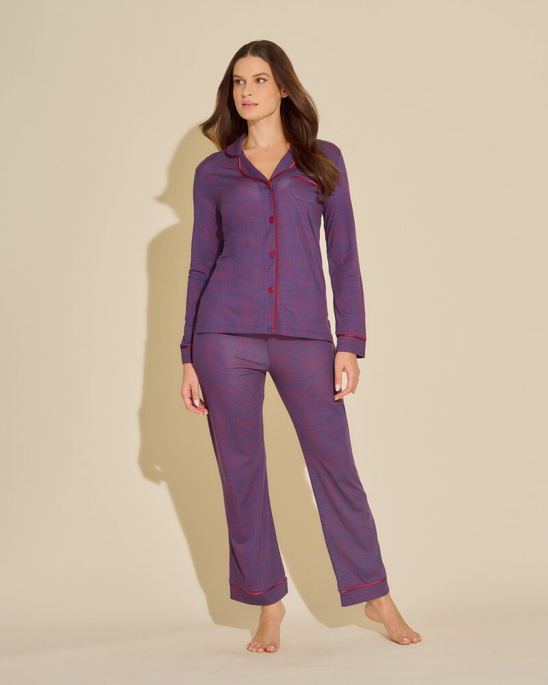Cosabella Bella Printed Long Sleeve Top & Pant Fashion Pajama Set