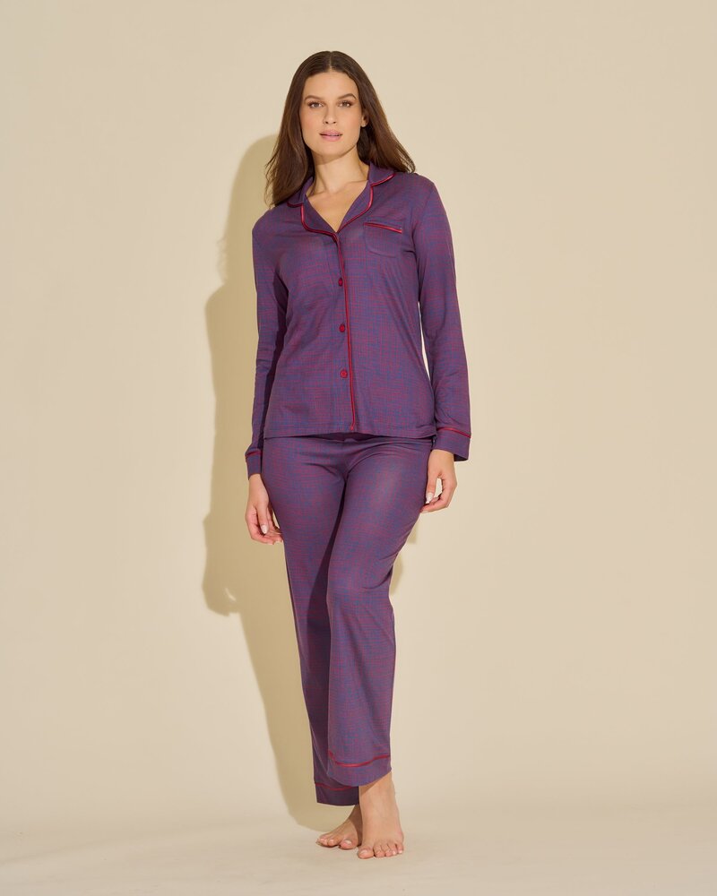 Cosabella Bella Printed Long Sleeve Top & Pant Fashion Pajama Set