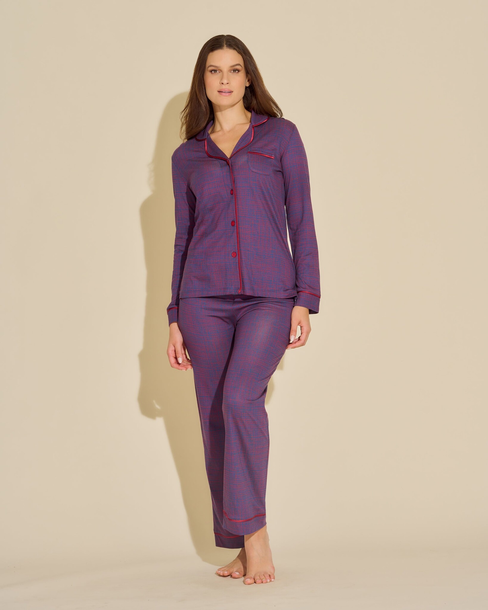 Cosabella Bella Printed Long Sleeve Top & Pant Fashion Pajama Set