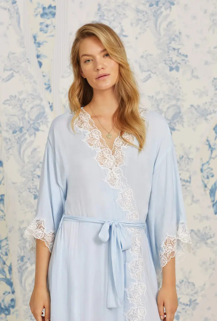 Eileen West Santorini Dreams Satin Wrap Robe