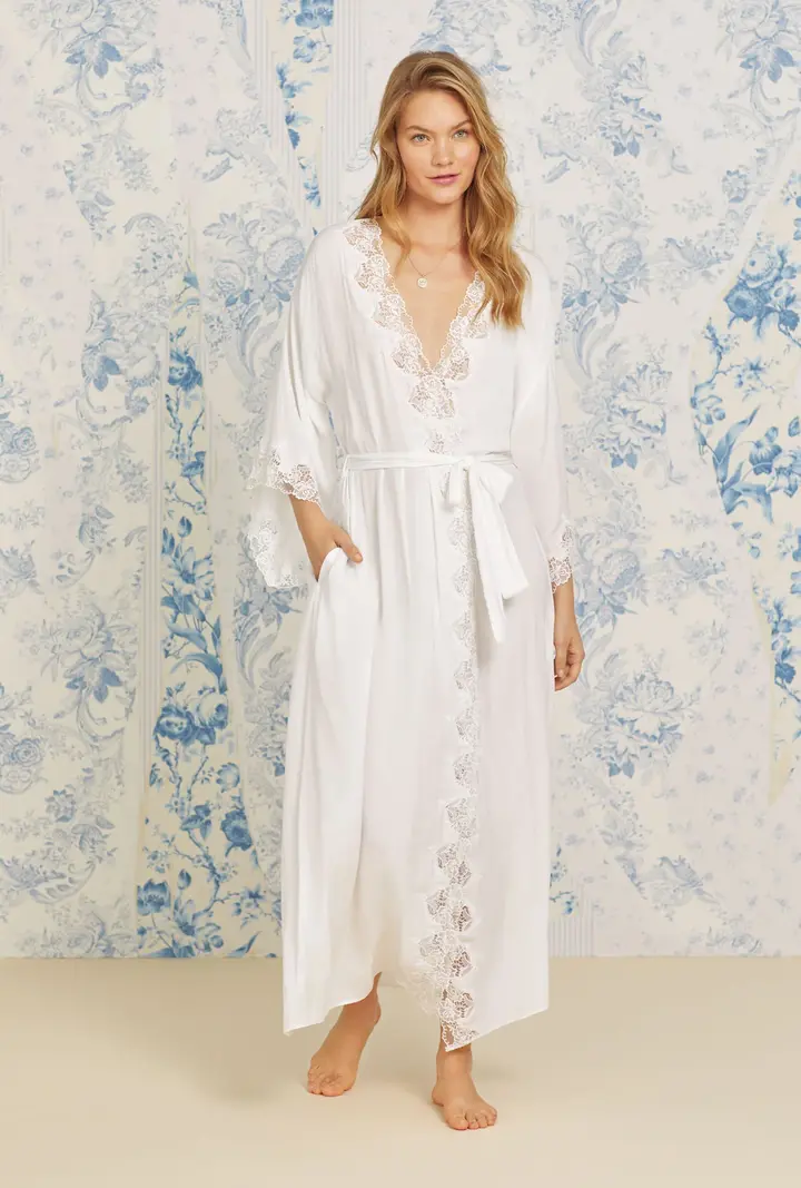 Eileen West Santorini Dreams Satin Wrap Robe