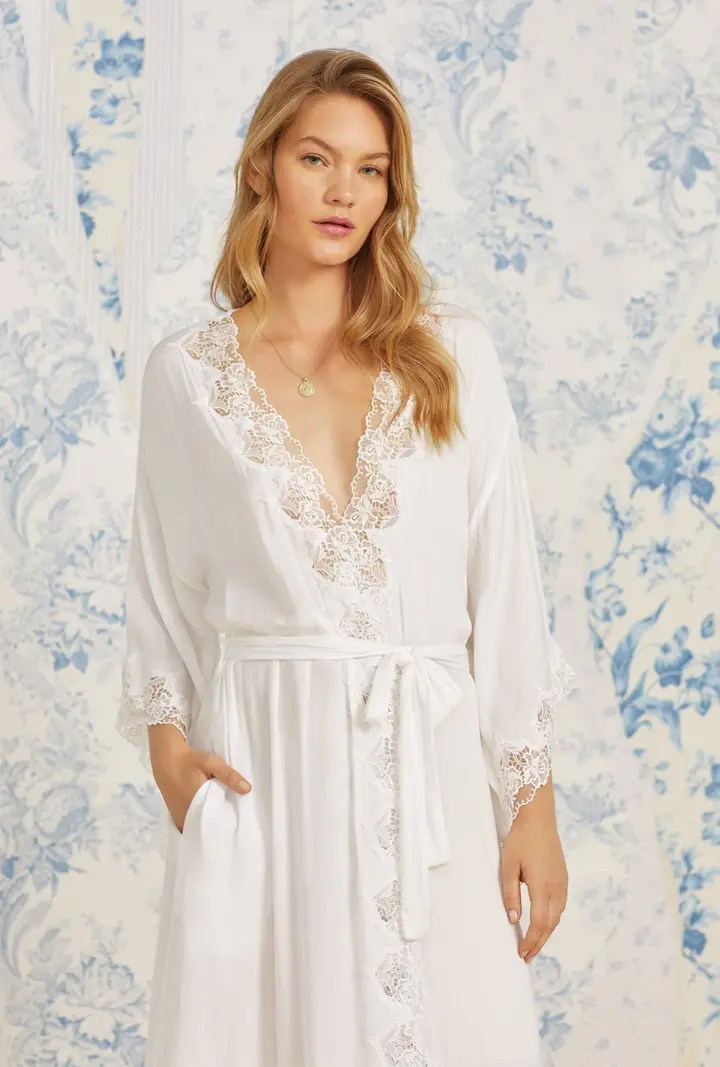 Eileen West Santorini Dreams Satin Wrap Robe