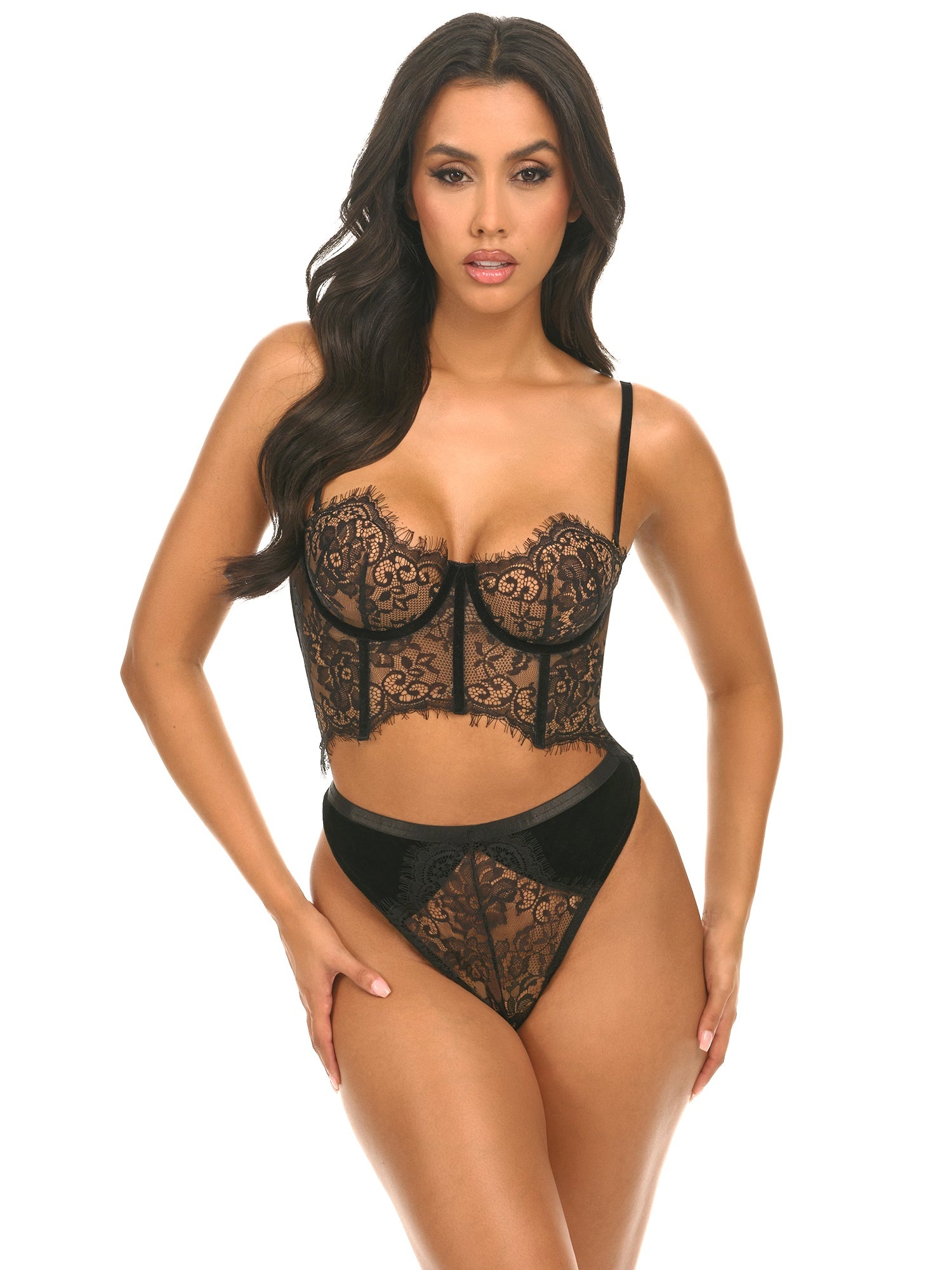 Oh La La Cheri Emery Lace Longline 2pc Fahsion Bra Set