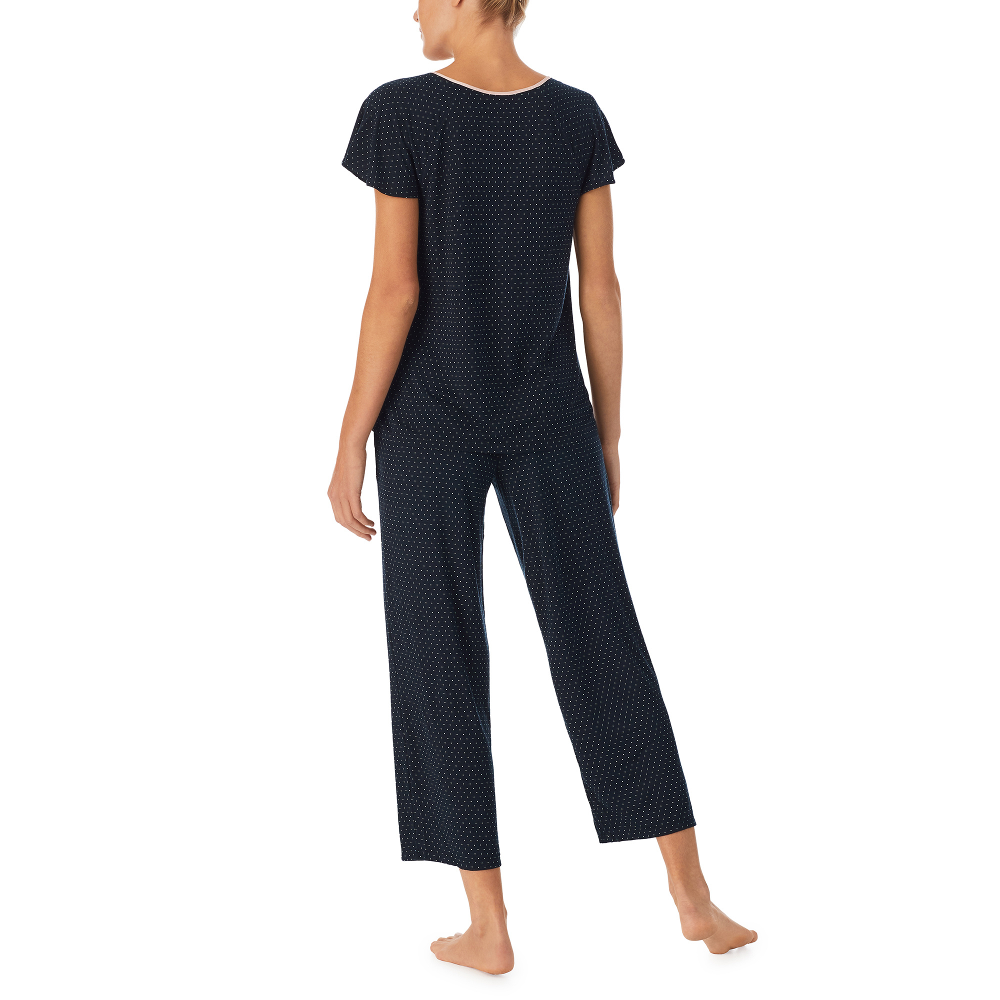 Kate Spade Pin Dot Short Sleeve Cropped Jersey Knit Pajama Set