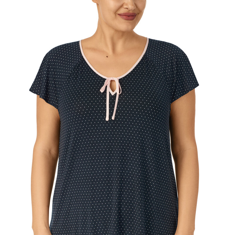Kate Spade Plus Size Pin Dot Short Sleeve Jersey Knit Sleepshirt