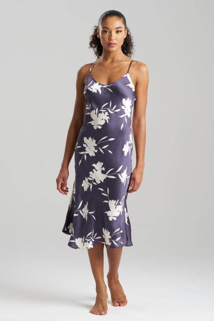 Natori Edit Lily Printed Satin Fashion Icon Gown