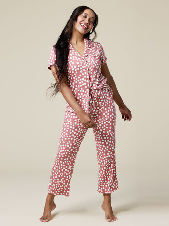 Softies Aria Slim Notch Collar Capri Fashion PJ Set