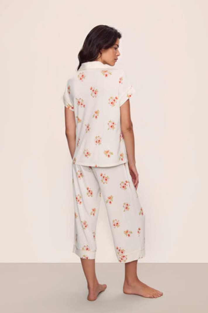Eberjey Gisele Printed TENCEL™ Modal Short Sleeve Cropped Fashion PJ Set