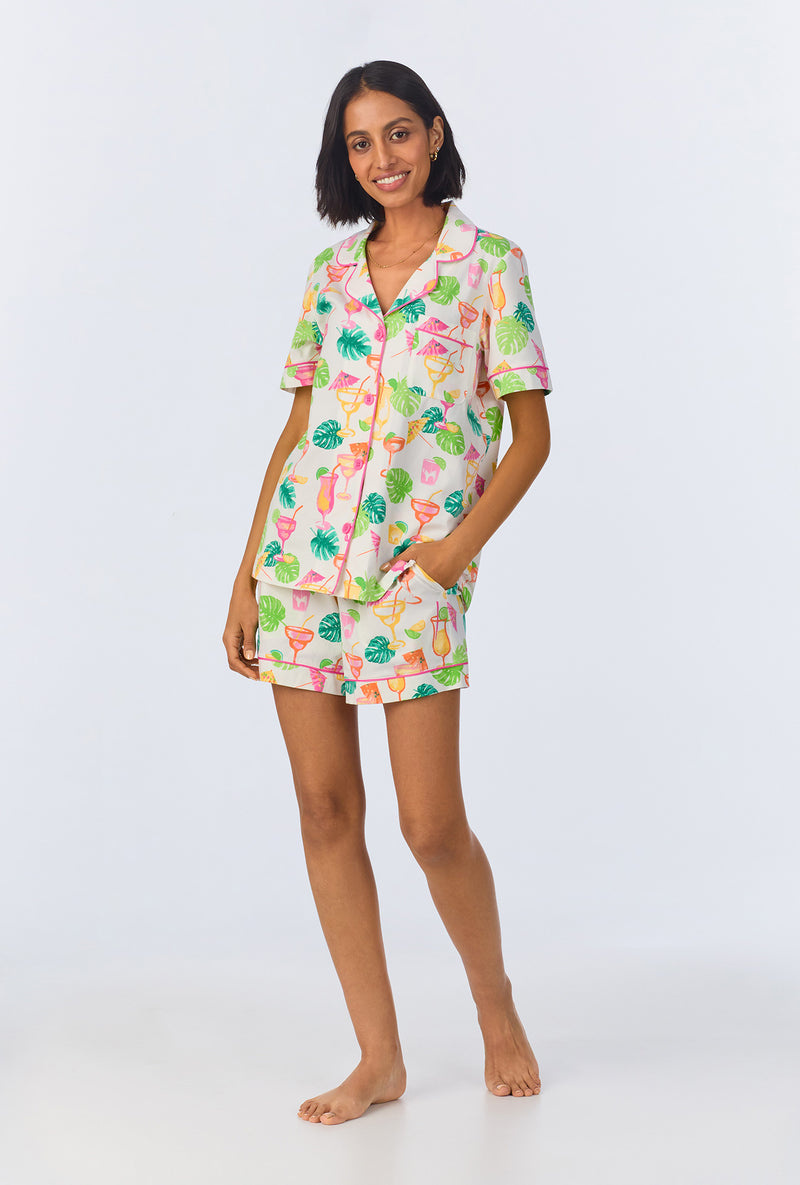 Bed Head Vacation LIbations Classic Shorty Stretch Jersey Fashion PJ Set