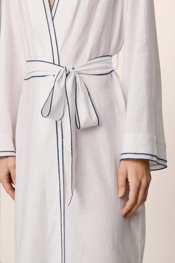 Eberjey Linen Blend Long Sleeve Robe