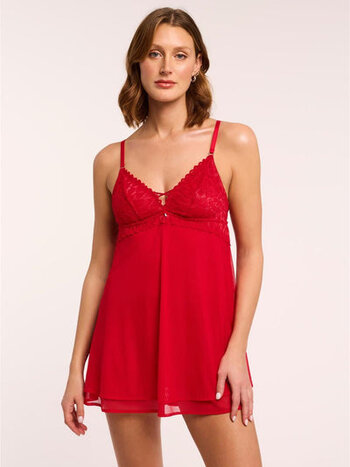 Montelle Intimates Lacy Essential Babydoll Set