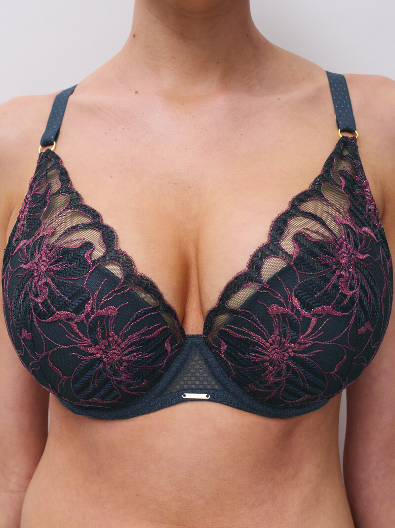 Chantelle Fleurs Signature Lace Plunge Fashion T-Shirt Bra