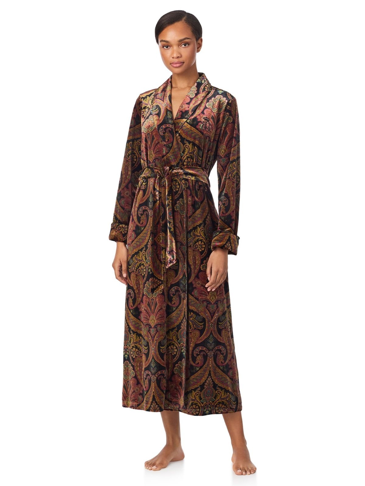 Ralph Lauren Velvet Paisley Fashion Wrap Robe