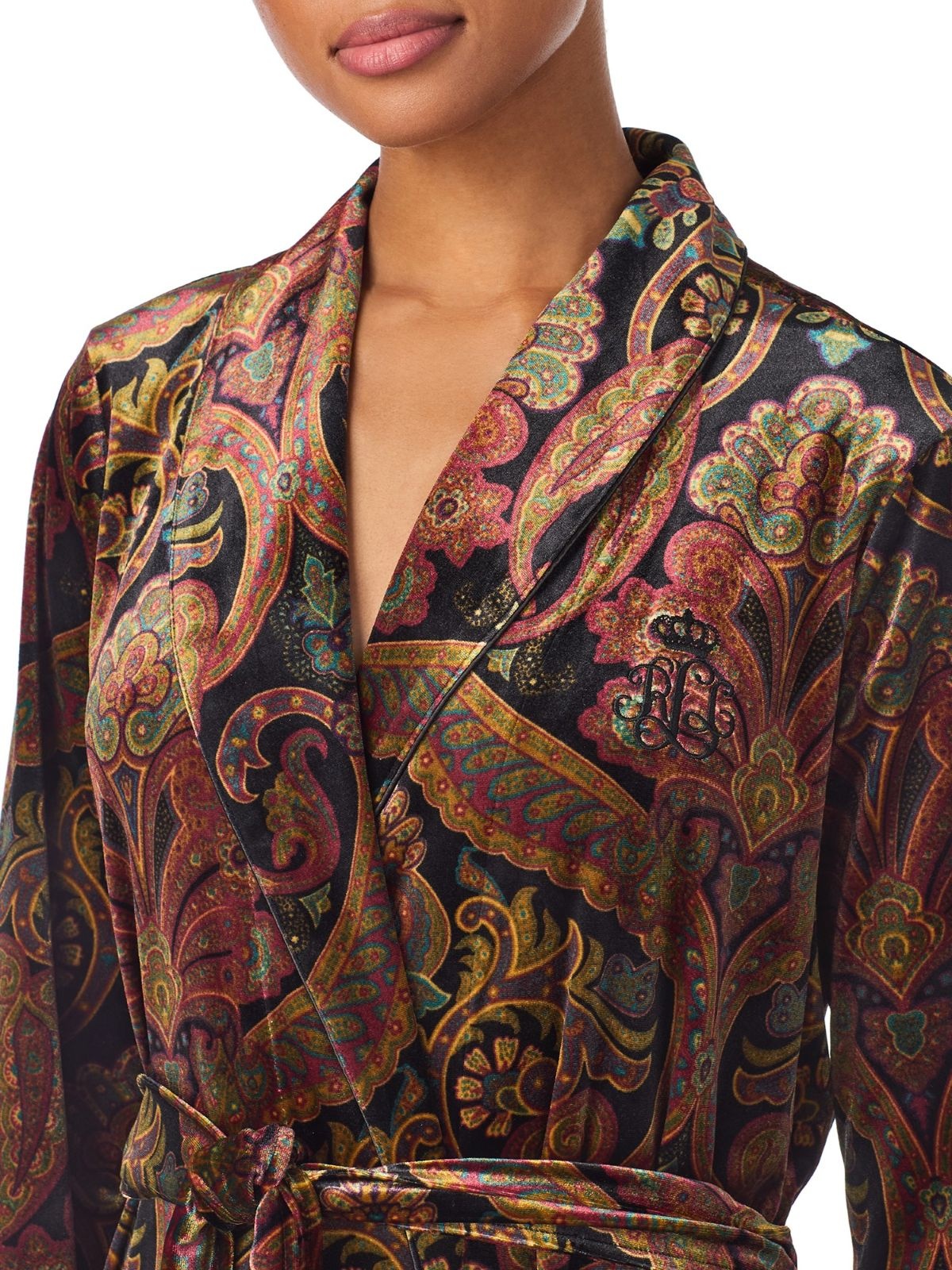Ralph Lauren Velvet Paisley Fashion Wrap Robe