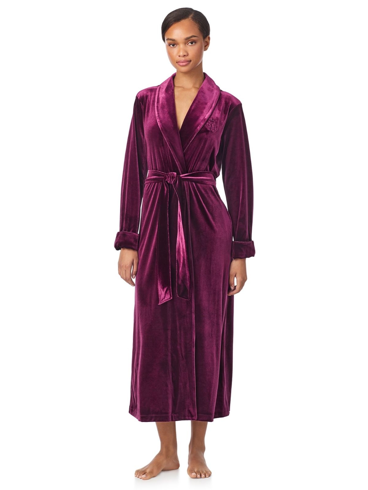 Ralph Lauren LN52463 Velvet Long Shawl Collar Fashion Robe
