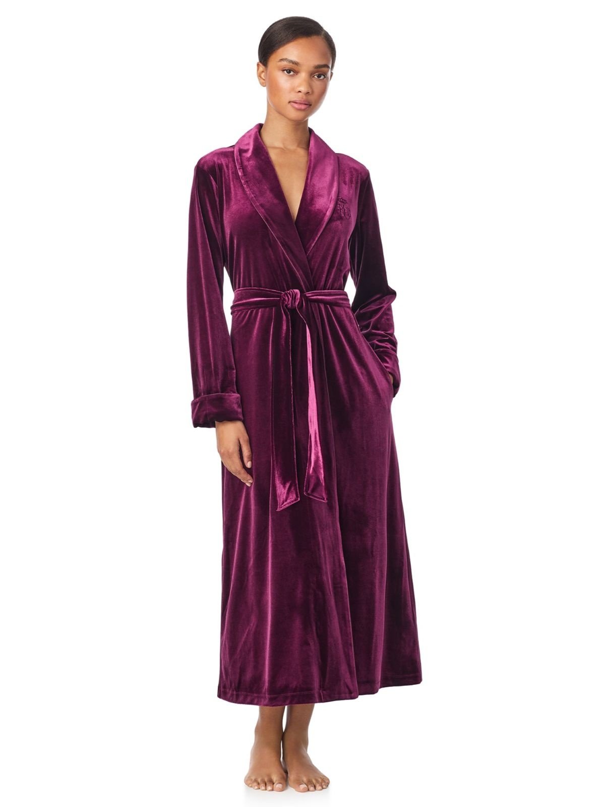 Ralph Lauren Velvet Long Shawl Collar Fashion Robe