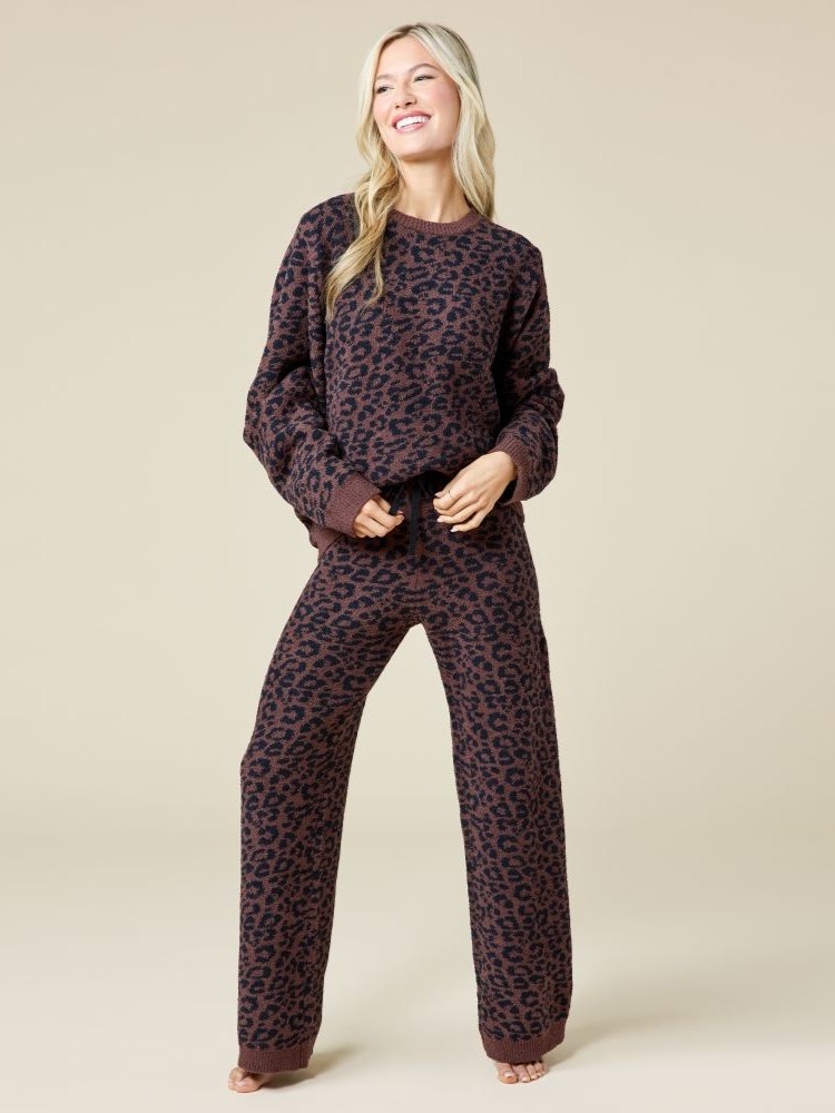 Softies Marshmallow Leopard Crew Neck Lounge Set