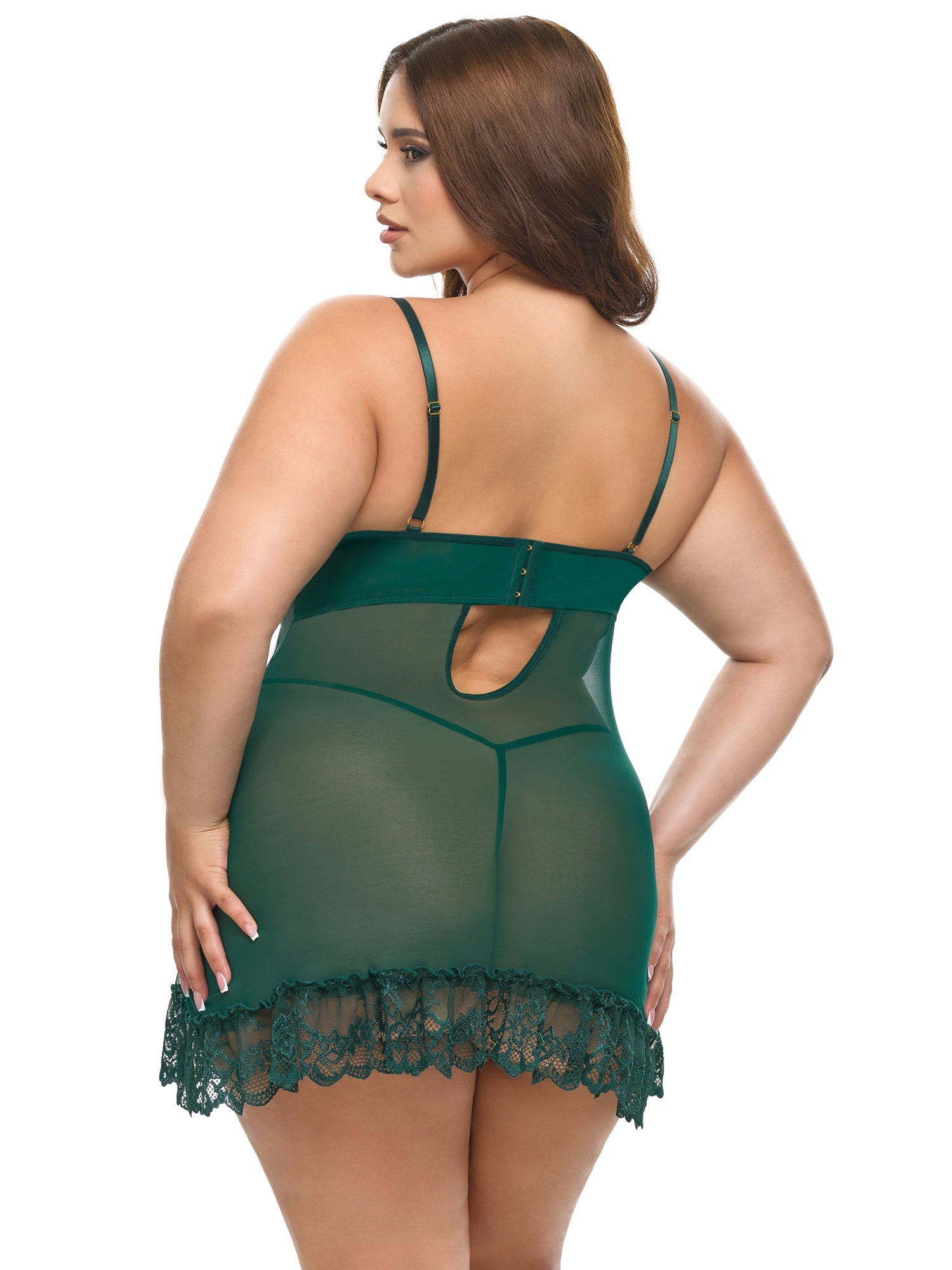 Oh La La Cheri Plus Size Valentine Lace and Bow Fashion Babydoll