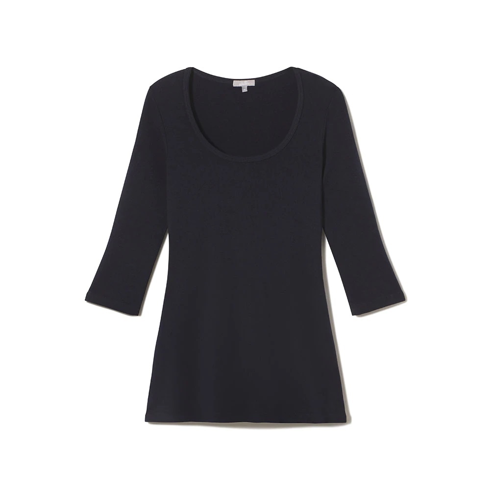 PJ Harlow Norah Rib Knit 3/4 Sleeve Tee