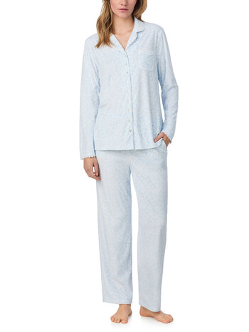 Eileen West Dream Fleece Notch Collar Long Fashion PJ Set