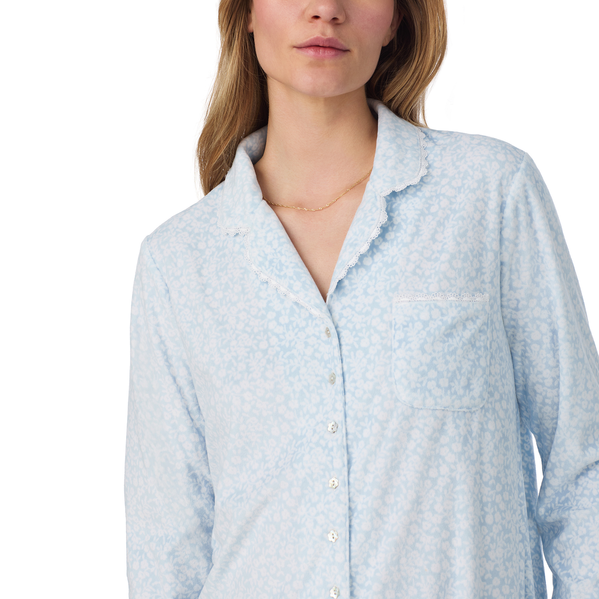 Eileen West Dream Fleece Notch Collar Long Fashion PJ Set