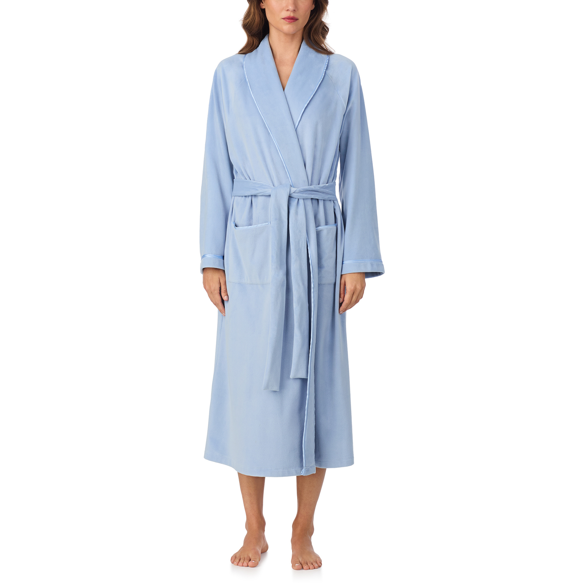 Eileen West Lux Velour Long Wrap Robe
