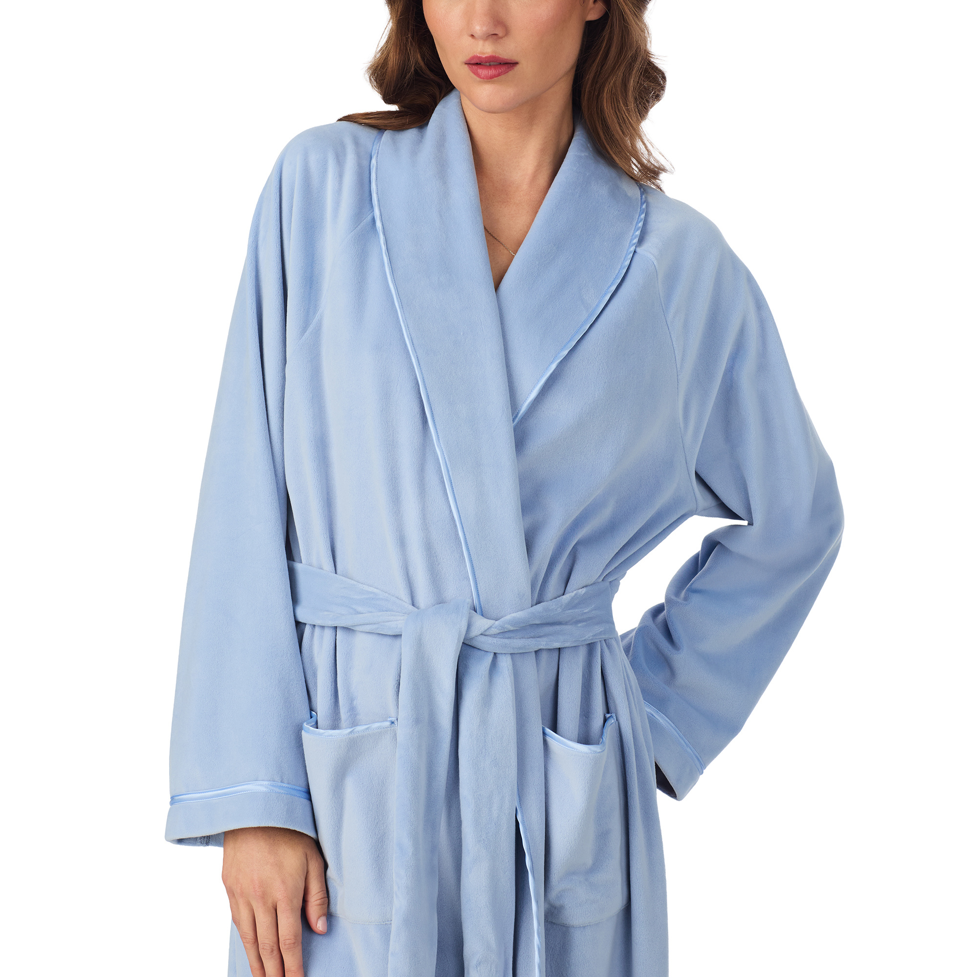 Eileen West Lux Velour Long Wrap Robe