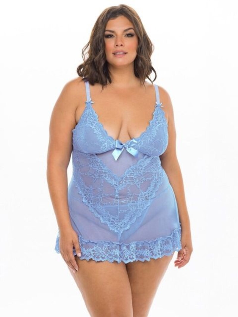 cherie chien様　オーダーメイド　シェルター　No.46 Oh La La Cheri 2139X Plus Size Valentine Lace and Bow Babydoll