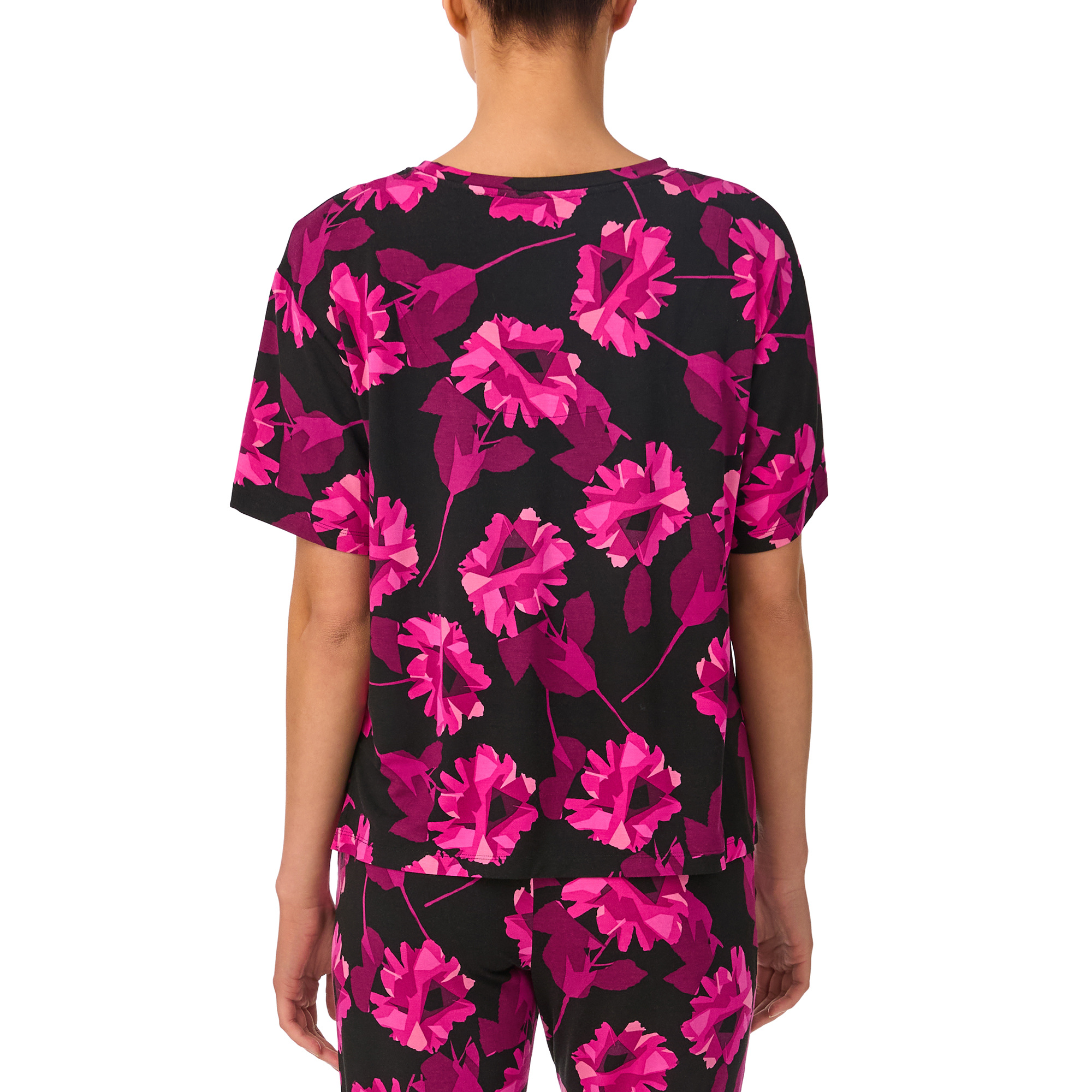 Dkny Peonies Short Sleeve Top and Jogger Pant Sleep Set