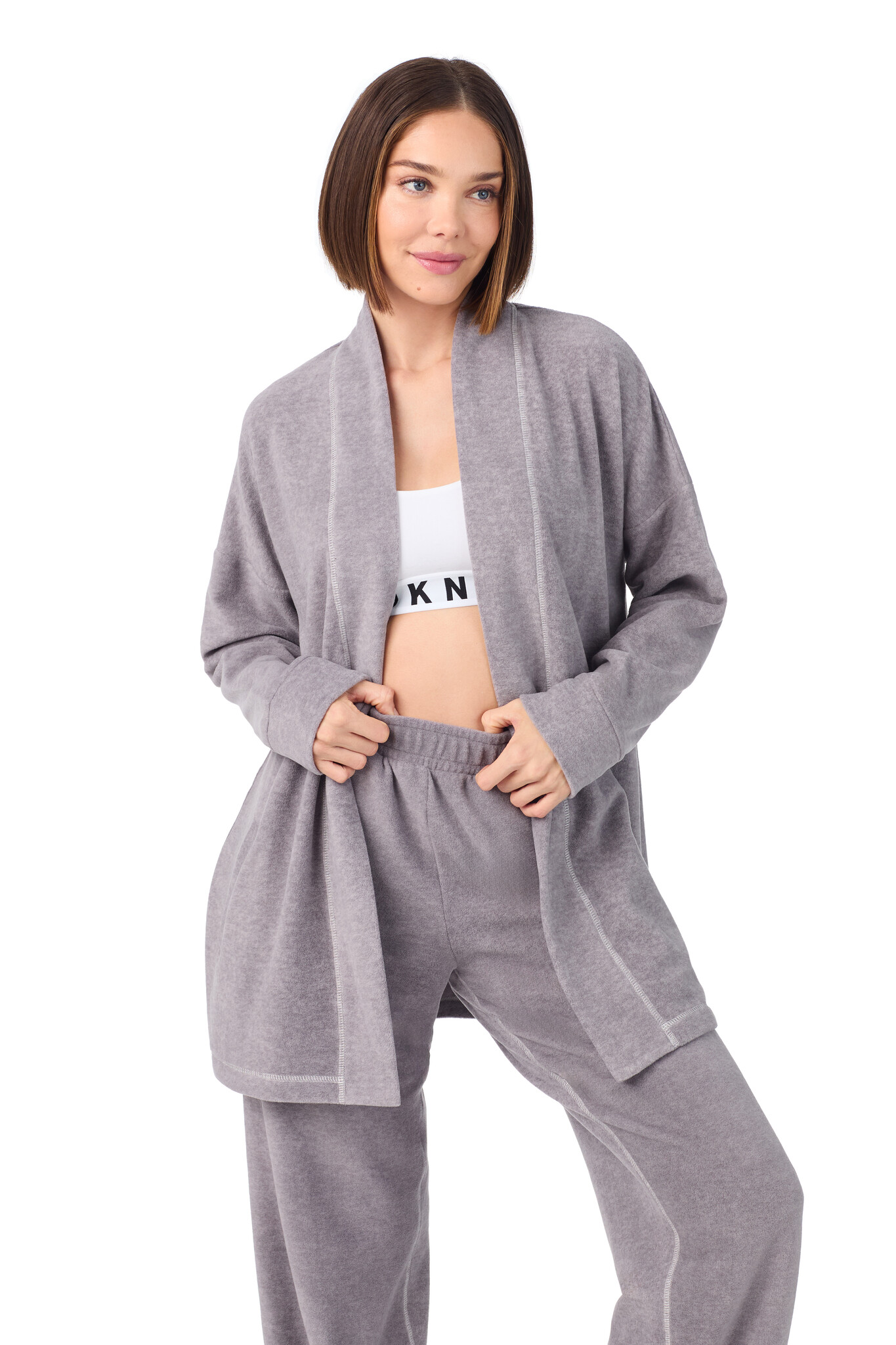 Dkny Let's Get Cozy Long Sleeve Layer & Pant Lounge Set