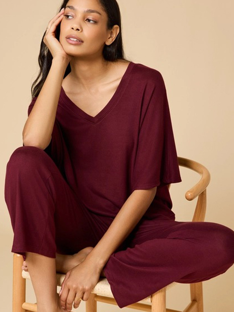 Softies Dream Relaxed V-Neck with Capri Pant Lounge Set