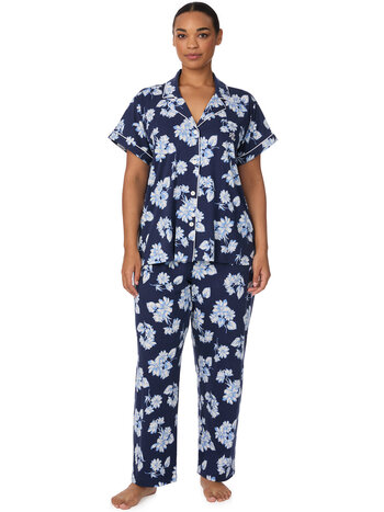 Ralph Lauren Plus Size Classic Knit Short Sleeve Ankle Pant PJ Set