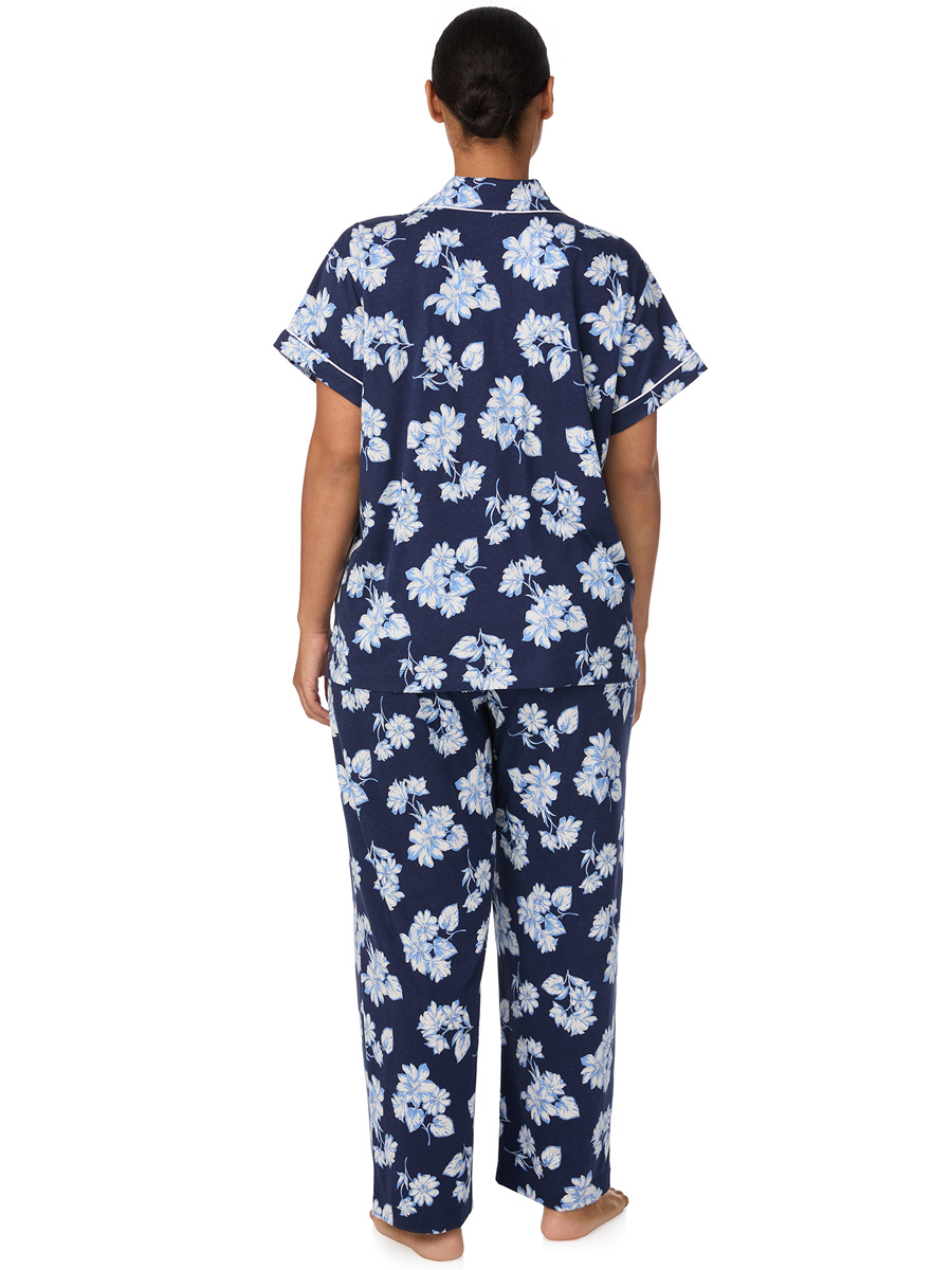 Ralph Lauren Plus Size Classic Knit Short Sleeve Ankle Pant PJ Set