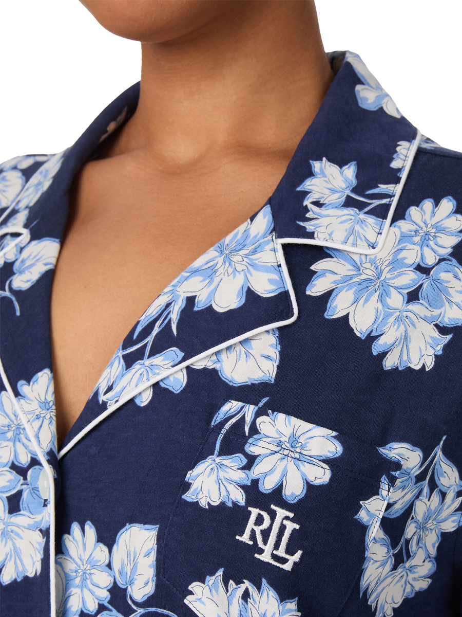 Ralph Lauren Plus Size Classic Knit Short Sleeve Ankle Pant PJ Set