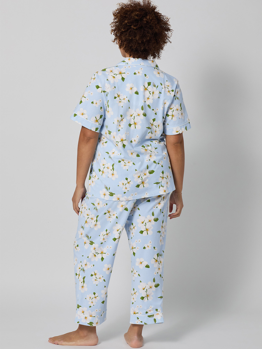 Bed Head Magnolia Breeze Short Sleeve Stretch Jersey Cropped PJ Set