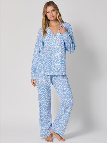 Bed Head Something Blue Long Sleeve Classic Stretch Jersey PJ Set