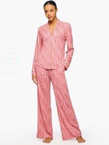 Cosabella Pima Lusso Printed Long Sleeve & Pant Fashion Pajama Set