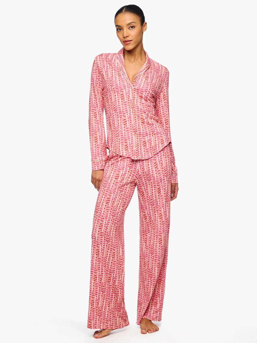 Cosabella Pima Lusso Printed Long Sleeve & Pant Fashion Pajama Set