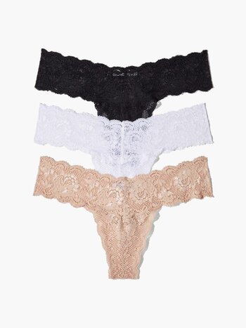 Cosabella Never Say Never 3 Pack Cutie Low Rise One Size Thong