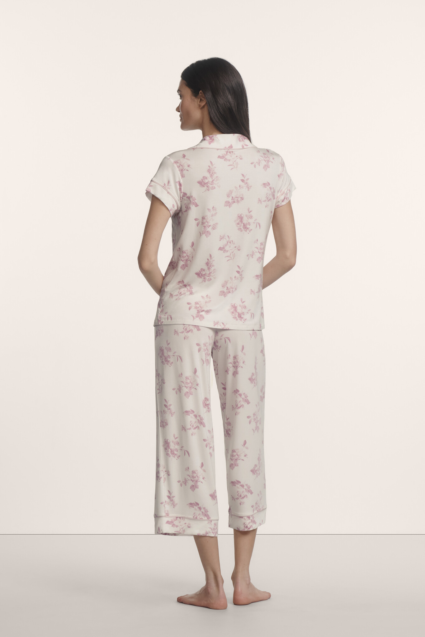 Eberjey Gisele Printed TENCEL™ Modal Short Sleeve Cropped Fashion PJ Set