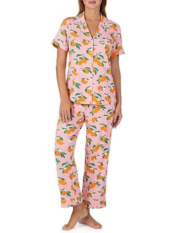 Kate Spade Short Sleeve Cropped Printed Fashion Pajamas