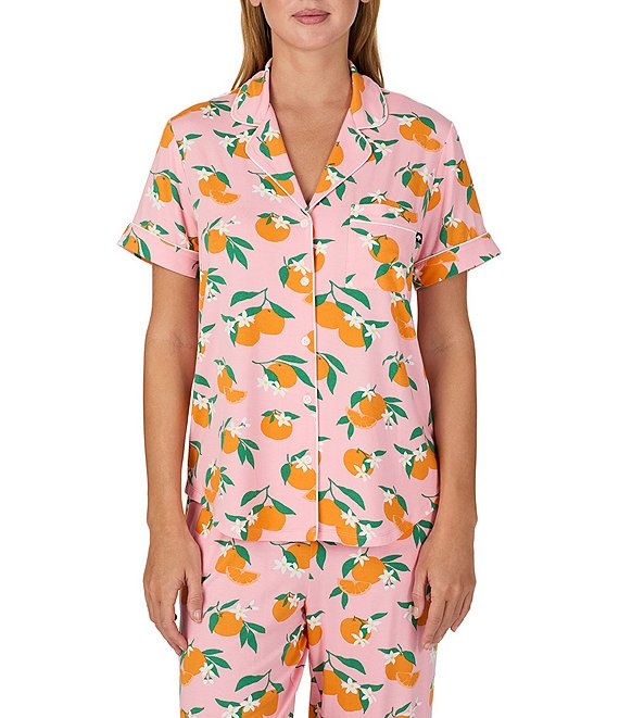 Kate Spade Short Sleeve Cropped Printed Fashion Pajamas