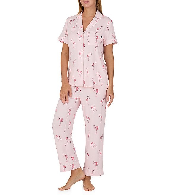 Kate Spade Short Sleeve Cropped Printed Fashion Pajamas