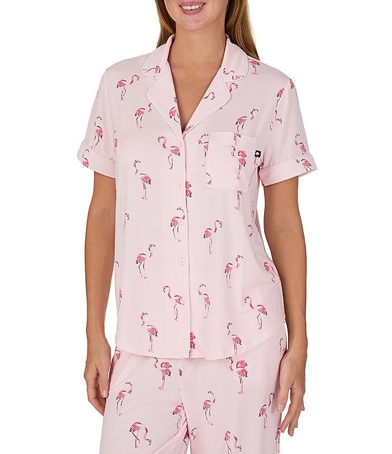 Kate Spade Short Sleeve Cropped Printed Fashion Pajamas